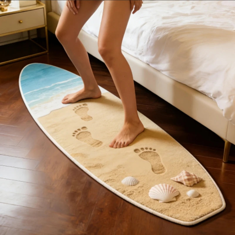 Surfboard Shape Bedside Floor Mat Creativity Carpets for Living Room Thick Plush Bedroom Decor Carpet Fluffy Soft Cloakroom Rug