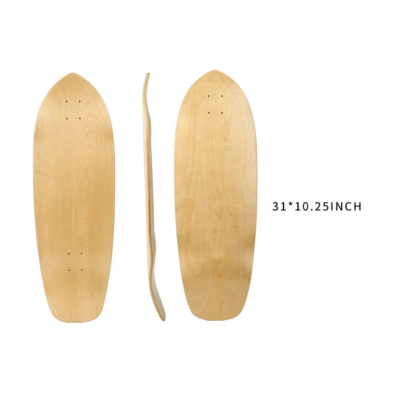 2025 New Skate Board Deck Hardwearing Maple Skateboard Gothic Long Board Diy Blank Surfboard For Outdoor Sport 31*10.25 Inch