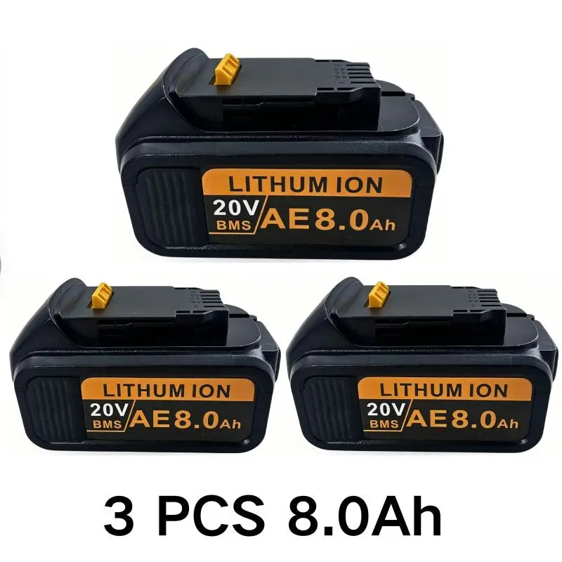 20V For DeWalt 12Ah/9Ah/8Ah/6Ah/3Ah Li-lon Battery Replacement DCB\DCD\DCF\DCG series Power Tools+charger+electric drill