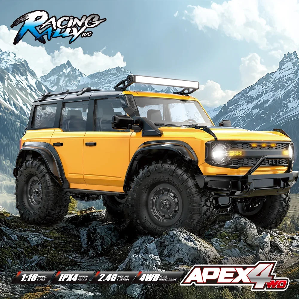 HB Model 1/16 RC Car 2.4G 4WD Off-Road Remote Control Cars with Colorful Lights Crawler Climbing Vehicle Toys for Adult