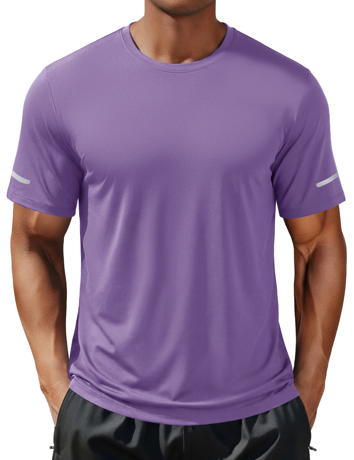 TACVASEN Wokrout Shirts Dry Fit Mens UPF 50+ Sun Protection T-Shirt Reflective Moisture Wicking Gym Shirts Casual Running Tops