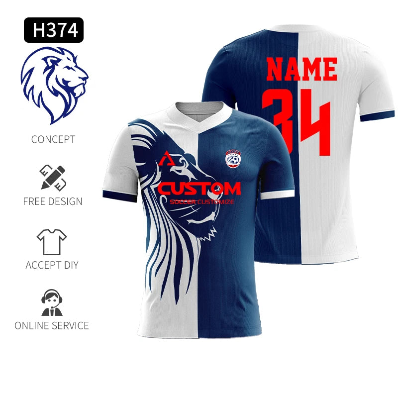 Custom Full Sublimation Player Version Football Jerseys Long Short Sleeve Football Shirt Breathable Training Soccer T Shirt Men