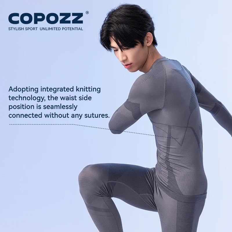 COPOZZ Merino Wool Ski Thermal Underwear Sets Men Female Ultra Soft Ski Sweatwicking Multi function Compression Tracksuit