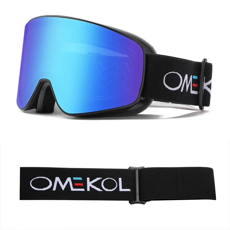 OMEKOL BRAND Double Layers Anti-fog Ski Goggles Men Women Outdoor Sport Hiking Mask Snow Snowboard Glasses Snowmobile Eyewear