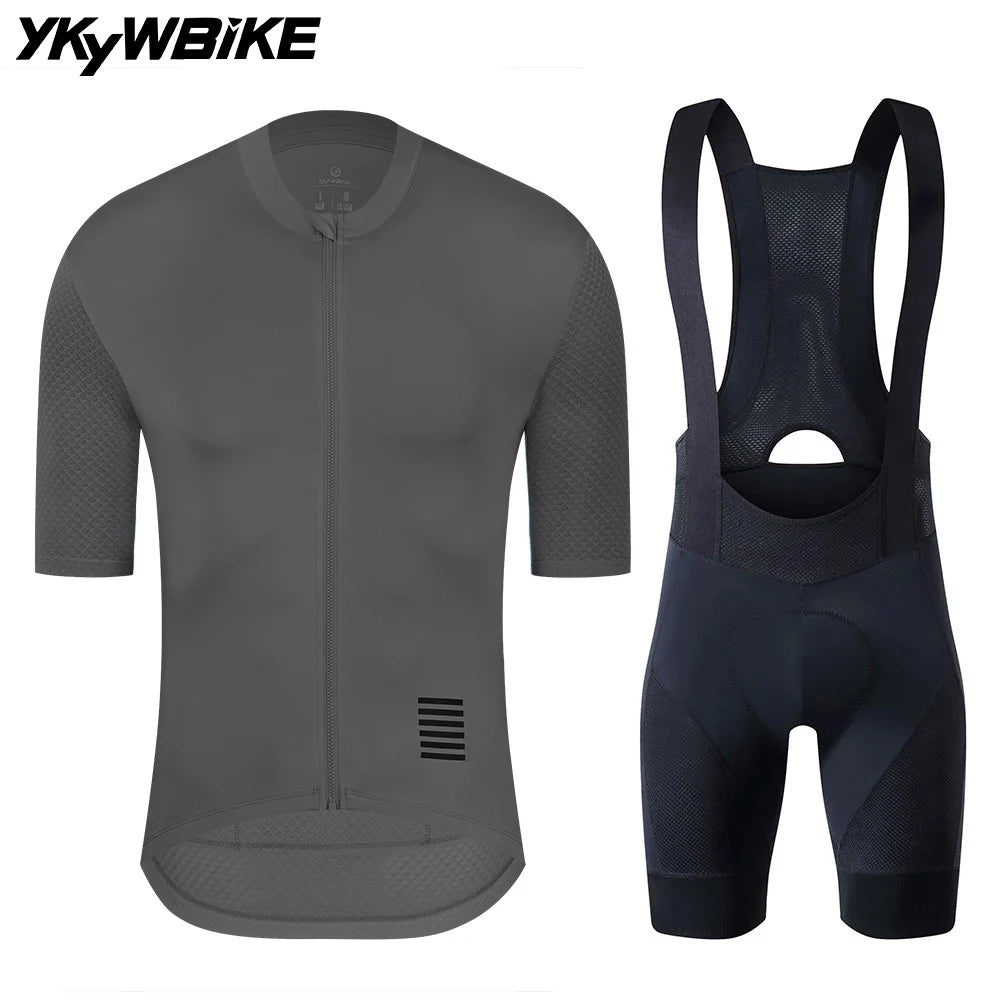 YKYWBIKE Cycling Jersey Set classic MTB Cycling Bib Shorts Kit Reflective Custom Bike Clothes Bicycle Clothing Maillot