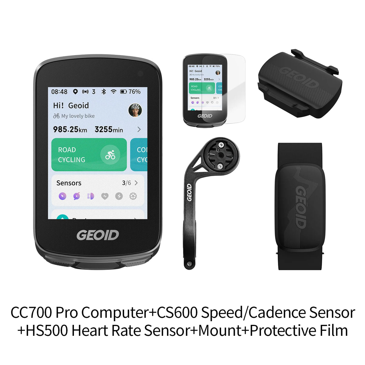 GEOID CC700 Pro Bicycle Computer 2.8-Inch Touchscreen GPS Bike Speedometer Global Map Navigation Cycling Odometer for Strava