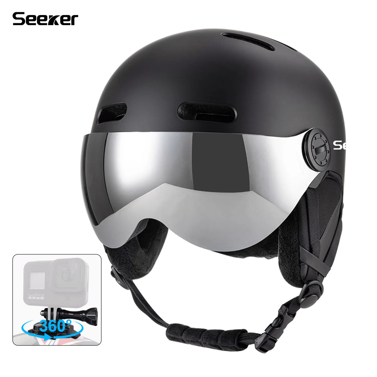 Seeker ski helmet is lightweight, impact-resistant, winter men's and women's snowmobile skateboard outdoor sports helmet