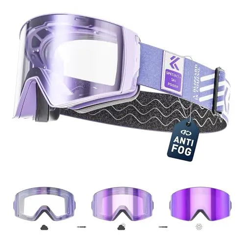 Kapvoe Photochromic Ski Goggle Snowboard Anti-Fog Mask for Men Women Eyewear Kit UV400 Protection Snow Glasses Snowmobile Winter